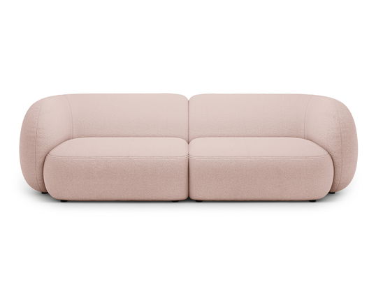 Canapea modulara 4 locuri, Kate, Micadoni, 243x99x76 cm, tesatura boucle, roz pudra