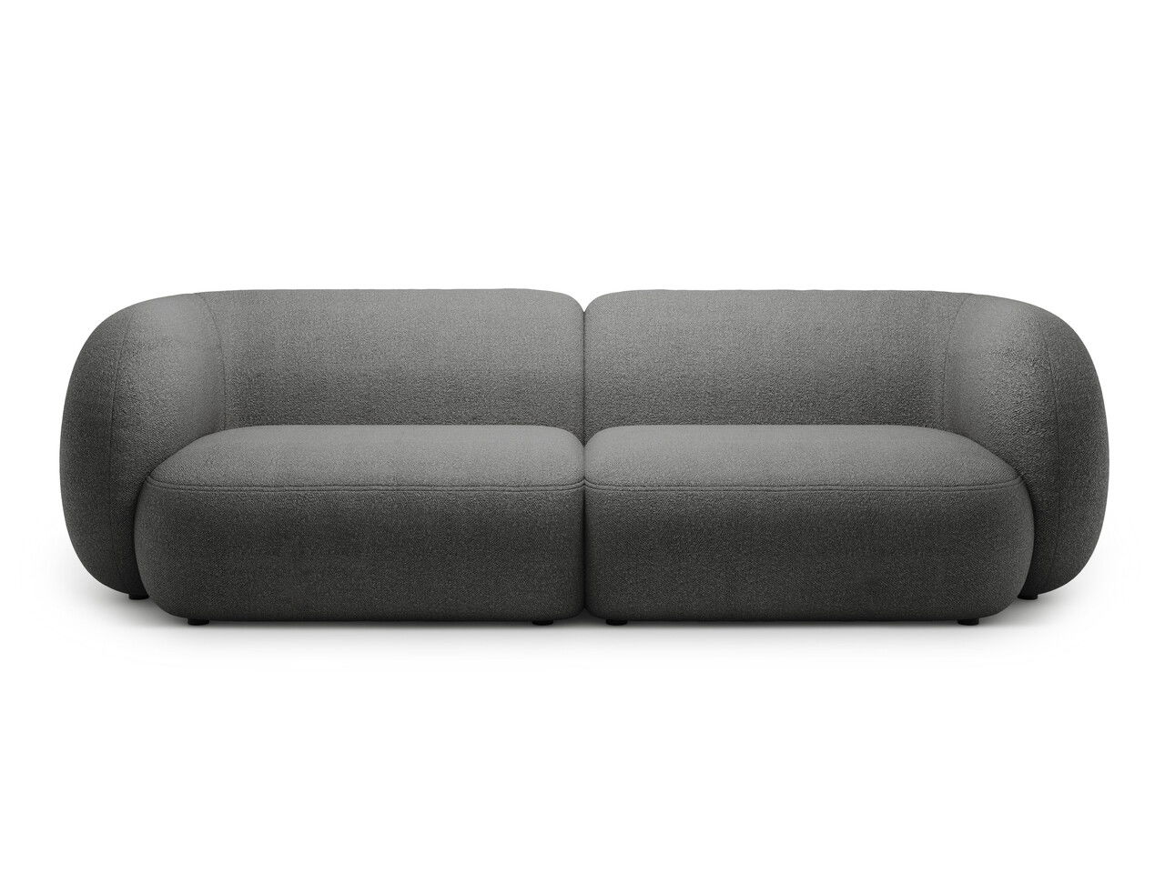 Canapea modulara 4 locuri, Kate, Micadoni, 243x99x76 cm, tesatura boucle, gri inchis