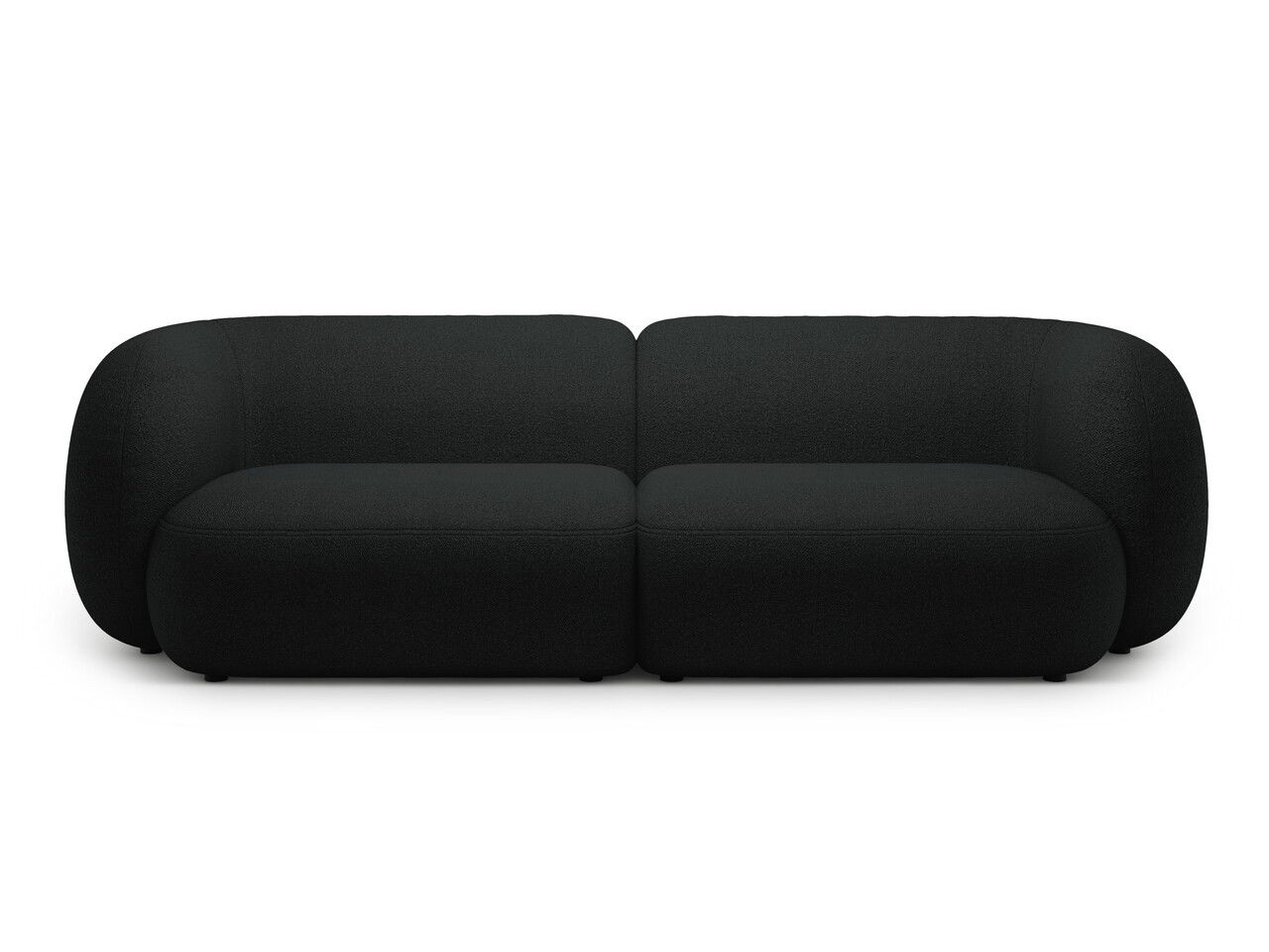 Canapea modulara 4 locuri, Kate, Micadoni, 243x99x76 cm, tesatura boucle, negru