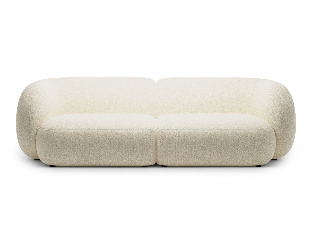 Canapea modulara 4 locuri, Kate, Micadoni, 243x99x76 cm, tesatura structurata, bej deschis