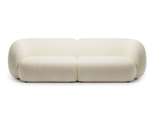 Canapea modulara 4 locuri, Kate, Micadoni, 243x99x76 cm, tesatura structurata, bej deschis