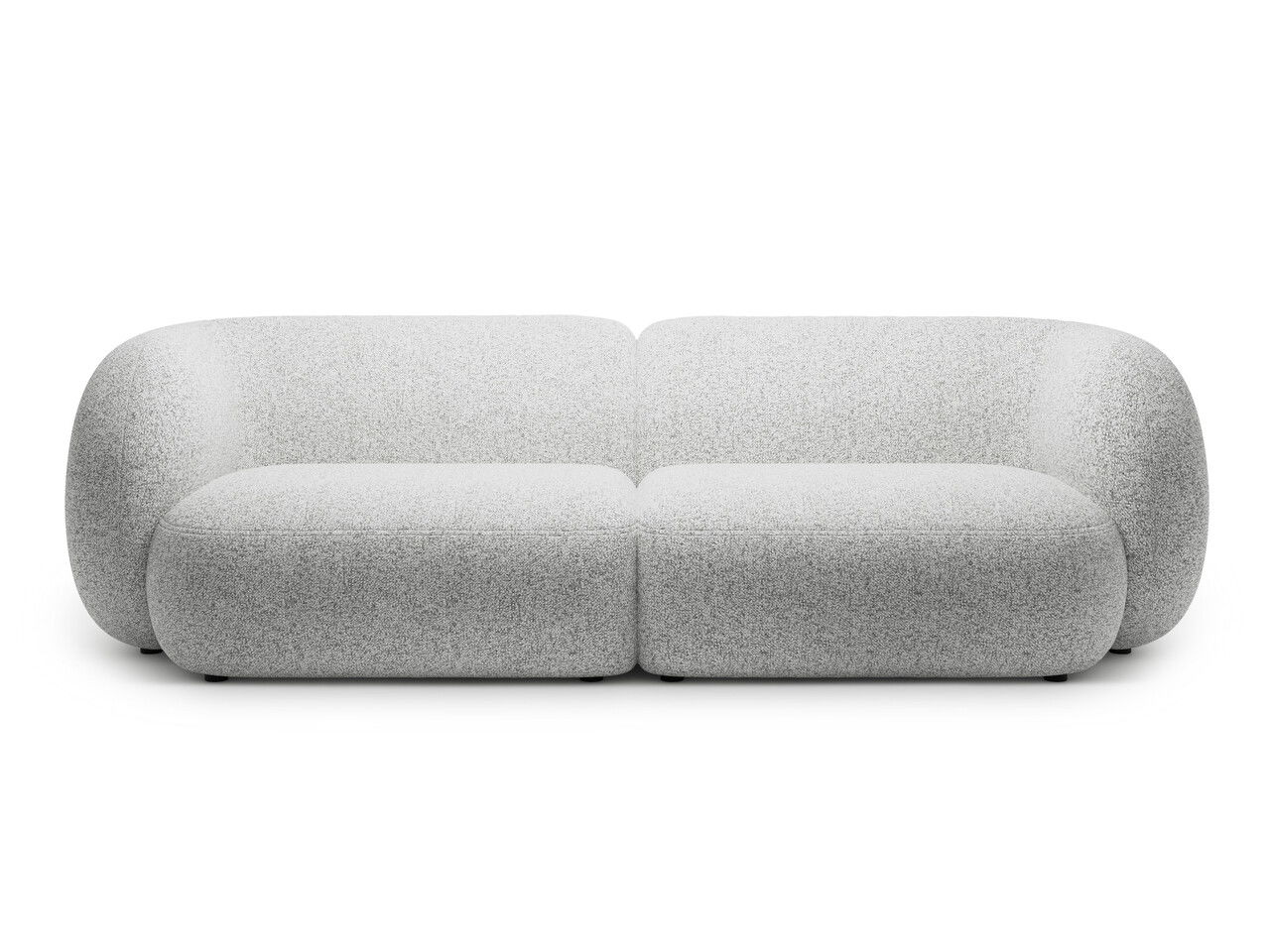 Canapea modulara 4 locuri, Kate, Micadoni, 243x99x76 cm, tesatura structurata, gri deschis melanj