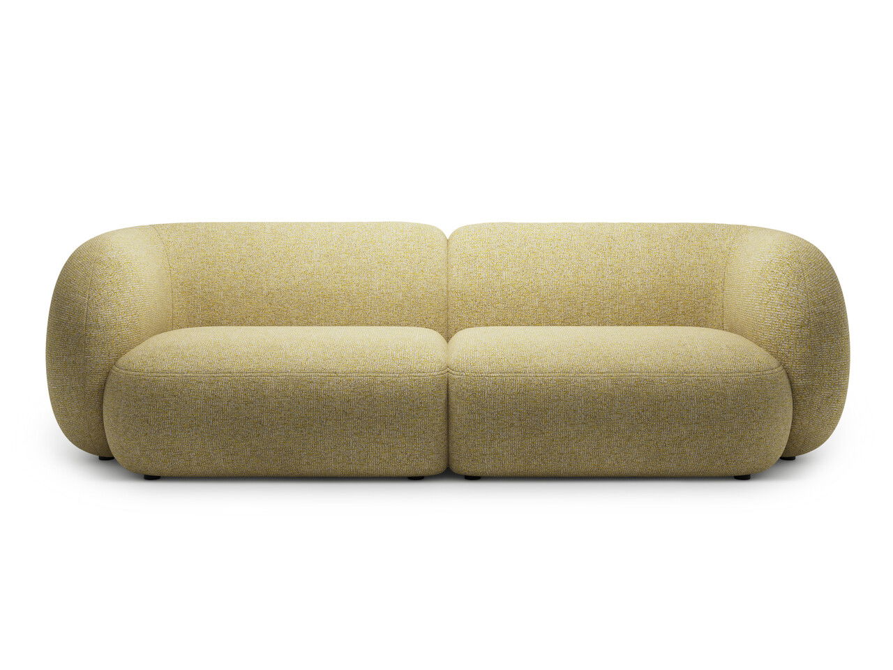 Canapea modulara 4 locuri, Kate, Micadoni, 243x99x76 cm, tesatura structurata, galben melanj