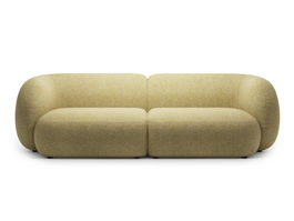 Canapea modulara 4 locuri, Kate, Micadoni, 243x99x76 cm, tesatura structurata, galben melanj