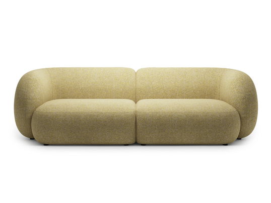 Canapea modulara 4 locuri, Kate, Micadoni, 243x99x76 cm, tesatura structurata, galben melanj