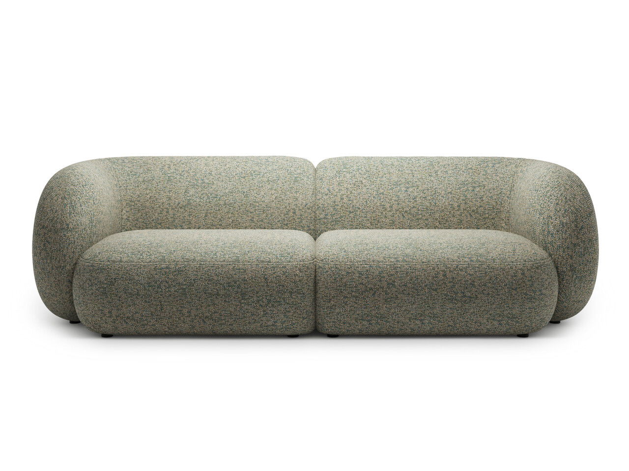 Canapea modulara 4 locuri, Kate, Micadoni, 243x99x76 cm, tesatura structurata, verde muschi melanj