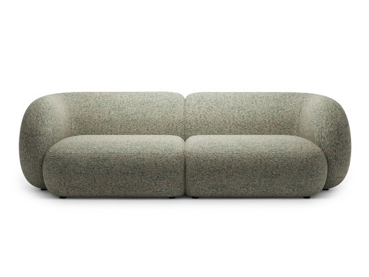 Canapea modulara 4 locuri, Kate, Micadoni, 243x99x76 cm, tesatura structurata, verde muschi melanj