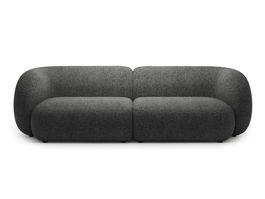 Canapea modulara 4 locuri, Kate, Micadoni, 243x99x76 cm, tesatura structurata, gri inchis melanj