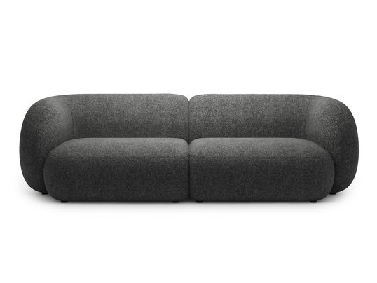 Canapea modulara 4 locuri, Kate, Micadoni, 243x99x76 cm, tesatura structurata, gri inchis melanj