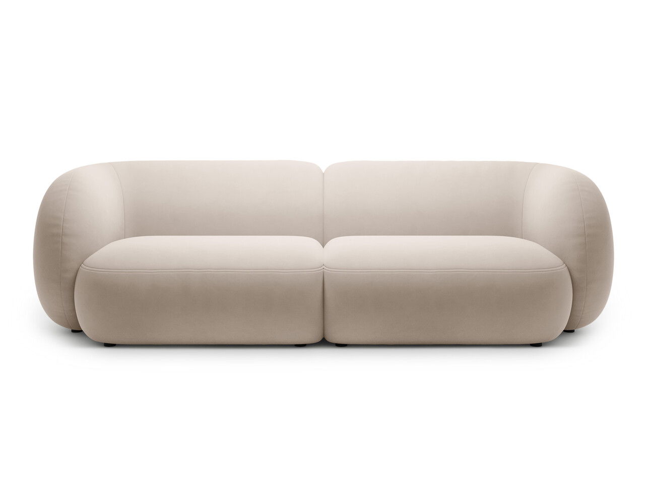 Canapea modulara 4 locuri, Kate, Micadoni, 243x99x76 cm, catifea, bej