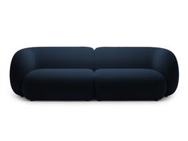 Canapea modulara 4 locuri, Kate, Micadoni, 243x99x76 cm, catifea, albastru regal