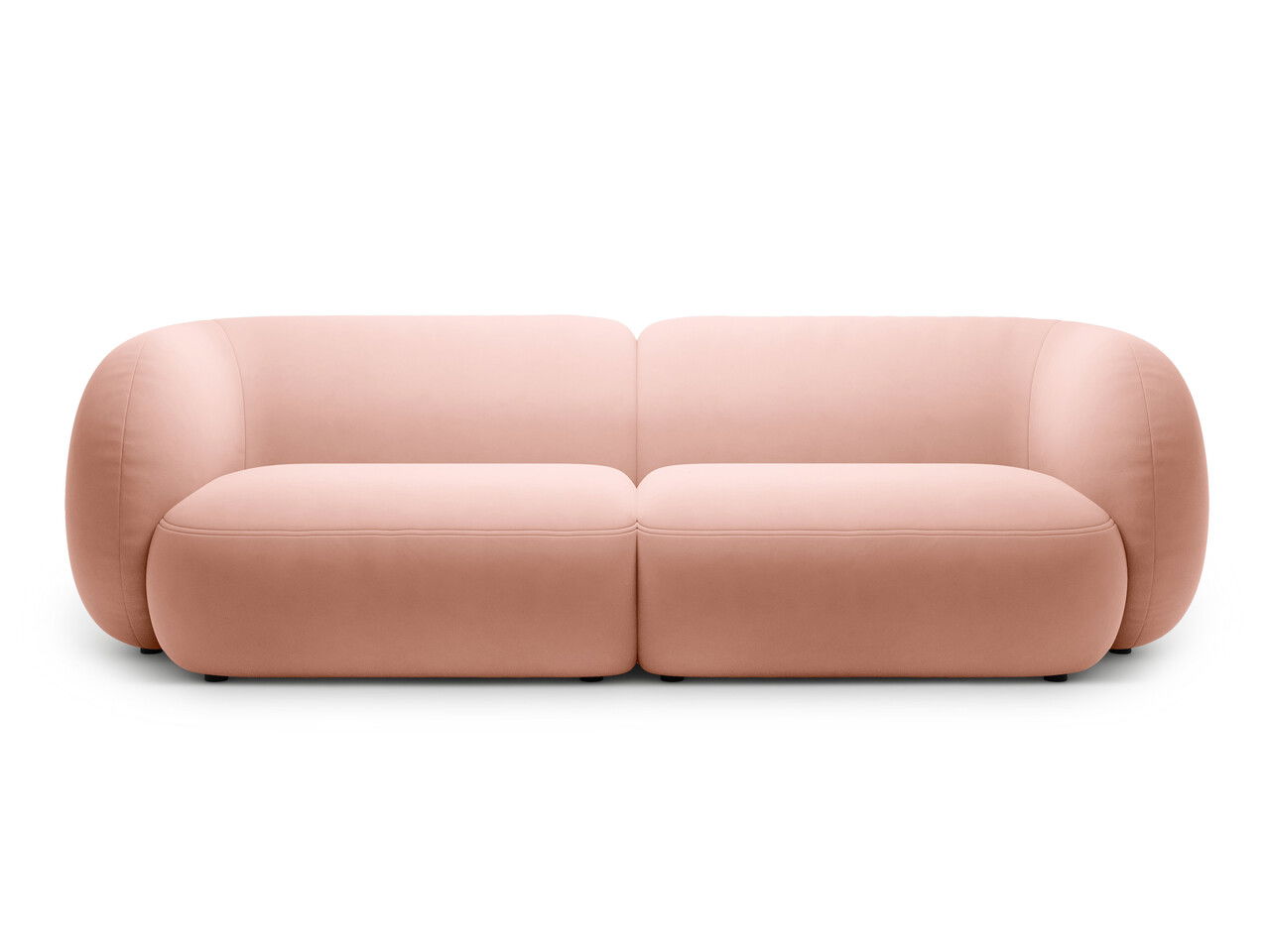 Canapea modulara 4 locuri, Kate, Micadoni, 243x99x76 cm, catifea, roz