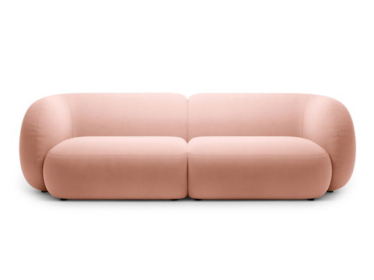 Canapea modulara 4 locuri, Kate, Micadoni, 243x99x76 cm, catifea, roz