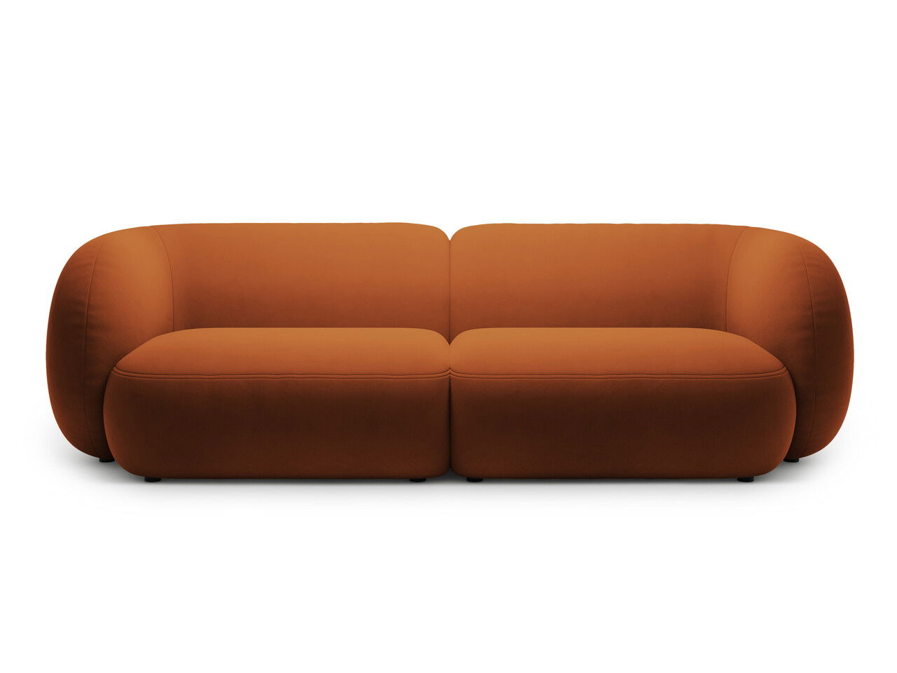 Canapea modulara 4 locuri, Kate, Micadoni, 243x99x76 cm, catifea, teracota