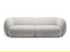 Canapea modulara 4 locuri, Kate, Micadoni, 243x99x76 cm, catifea, gri deschis