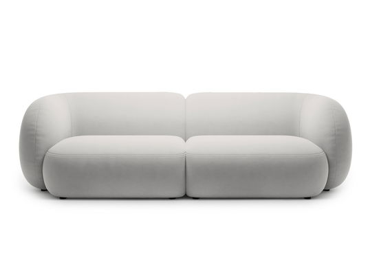 Canapea modulara 4 locuri, Kate, Micadoni, 243x99x76 cm, catifea, gri deschis