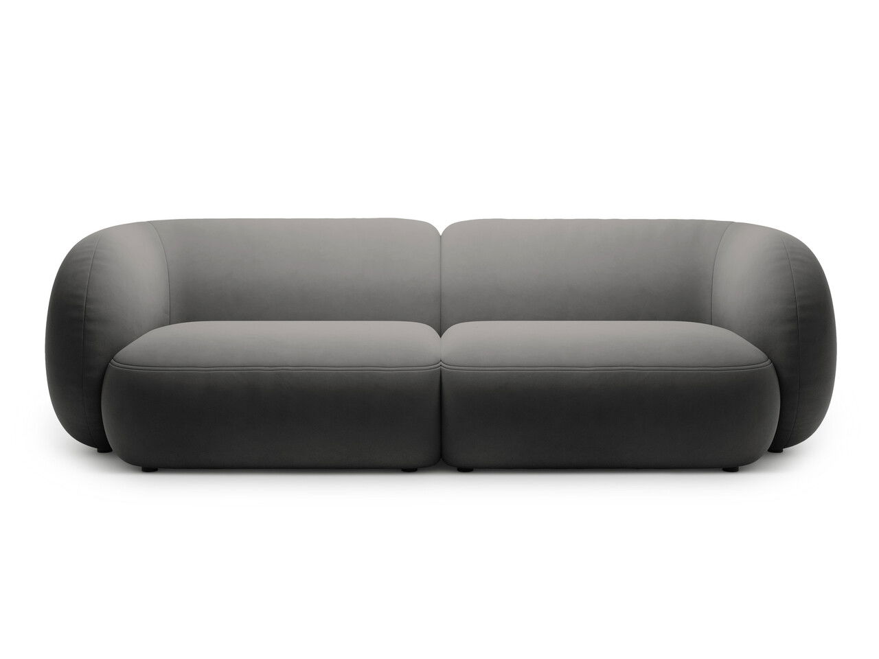 Canapea modulara 4 locuri, Kate, Micadoni, 243x99x76 cm, catifea, gri inchis