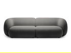 Canapea modulara 4 locuri, Kate, Micadoni, 243x99x76 cm, catifea, gri inchis