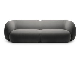 Canapea modulara 4 locuri, Kate, Micadoni, 243x99x76 cm, catifea, gri inchis