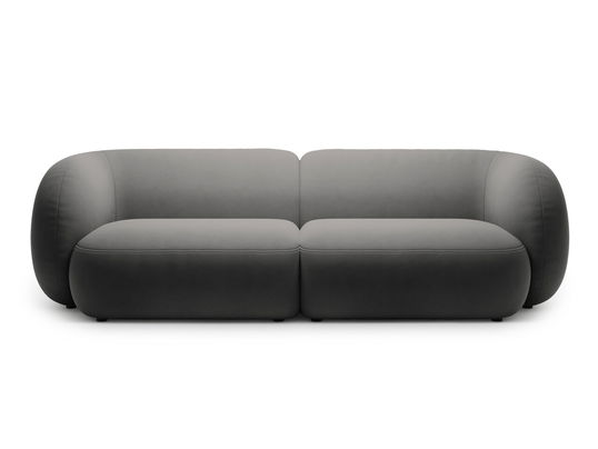 Canapea modulara 4 locuri, Kate, Micadoni, 243x99x76 cm, catifea, gri inchis