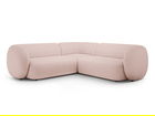 Coltar simetric 5 locuri, Kate, Micadoni, 252x252x76 cm, tesatura boucle, roz pudra