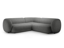 Coltar simetric 5 locuri, Kate, Micadoni, 252x252x76 cm, tesatura boucle, gri inchis