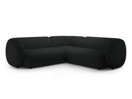 Coltar simetric 5 locuri, Kate, Micadoni, 252x252x76 cm, tesatura boucle, negru