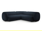 Coltar simetric 5 locuri, Kate, Micadoni, 252x252x76 cm, tesatura boucle, albastru inchis