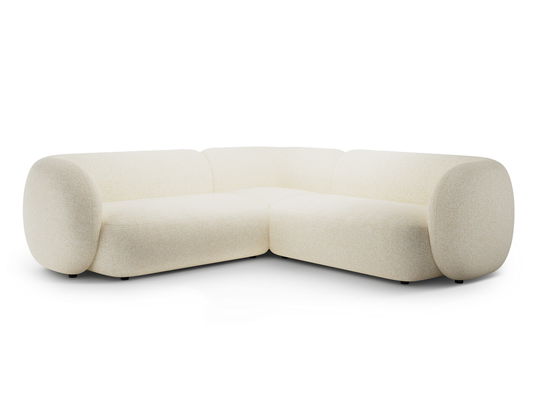 Coltar simetric 5 locuri, Kate, Micadoni, 252x252x76 cm, tesatura structurata, bej deschis