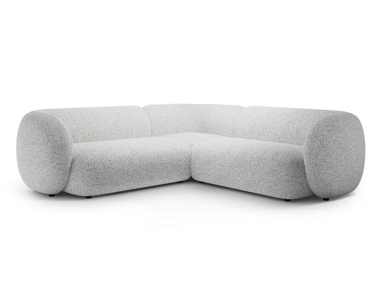 Coltar simetric 5 locuri, Kate, Micadoni, 252x252x76 cm, tesatura structurata, gri deschis melanj