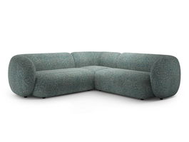 Coltar simetric 5 locuri, Kate, Micadoni, 252x252x76 cm, tesatura structurata, albastru melanj