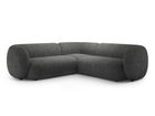 Coltar simetric 5 locuri, Kate, Micadoni, 252x252x76 cm, tesatura structurata, gri inchis melanj