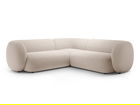 Coltar simetric 5 locuri, Kate, Micadoni, 252x252x76 cm, catifea, bej