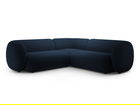 Coltar simetric 5 locuri, Kate, Micadoni, 252x252x76 cm, catifea, albastru regal