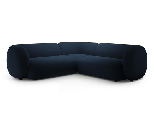 Coltar simetric 5 locuri, Kate, Micadoni, 252x252x76 cm, catifea, albastru regal