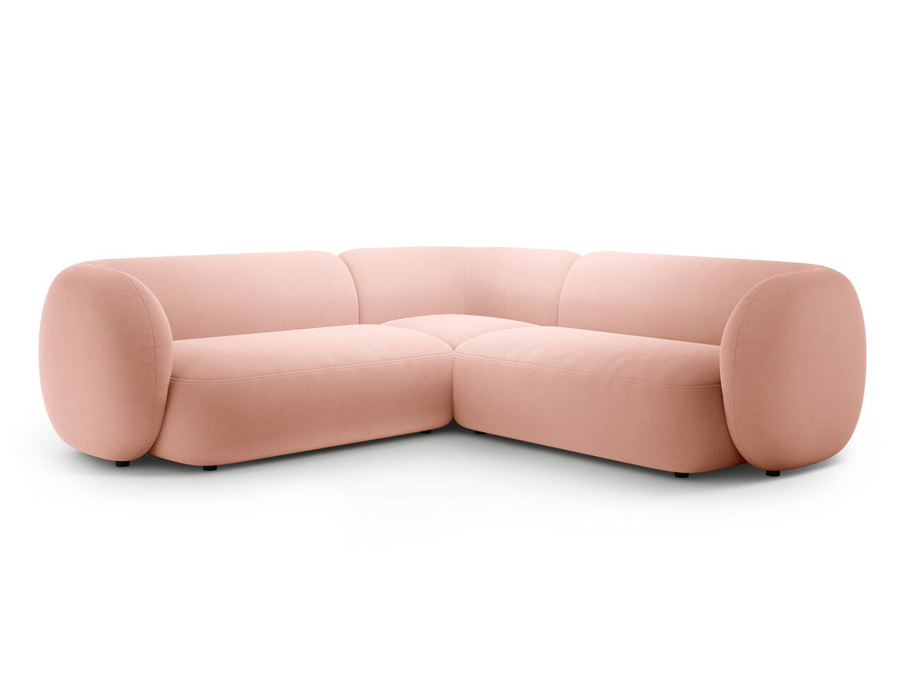 Coltar simetric 5 locuri, Kate, Micadoni, 252x252x76 cm, catifea, roz