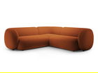 Coltar simetric 5 locuri, Kate, Micadoni, 252x252x76 cm, catifea, teracota