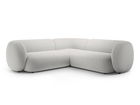 Coltar simetric 5 locuri, Kate, Micadoni, 252x252x76 cm, catifea, gri deschis