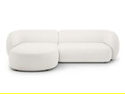 Coltar stanga 3 locuri, Kate, Micadoni, 285x176x76 cm, tesatura boucle, alb