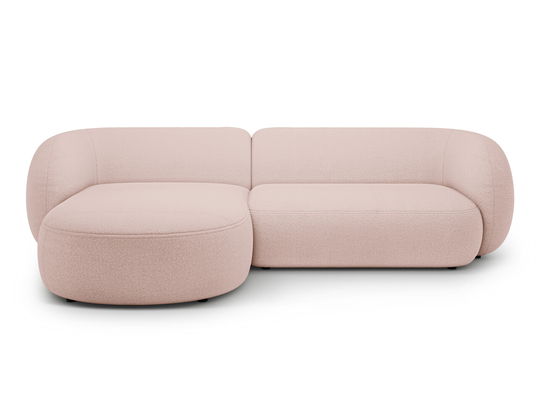 Coltar stanga 3 locuri, Kate, Micadoni, 285x176x76 cm, tesatura boucle, roz pudra