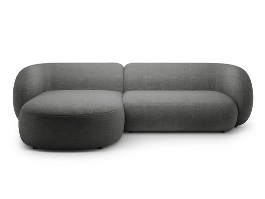 Coltar stanga 3 locuri, Kate, Micadoni, 285x176x76 cm, tesatura boucle, gri inchis