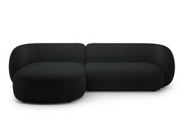 Coltar stanga 3 locuri, Kate, Micadoni, 285x176x76 cm, tesatura boucle, negru