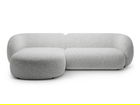 Coltar stanga 3 locuri, Kate, Micadoni, 285x176x76 cm, tesatura structurata, gri deschis melanj