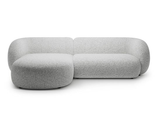Coltar stanga 3 locuri, Kate, Micadoni, 285x176x76 cm, tesatura structurata, gri deschis melanj