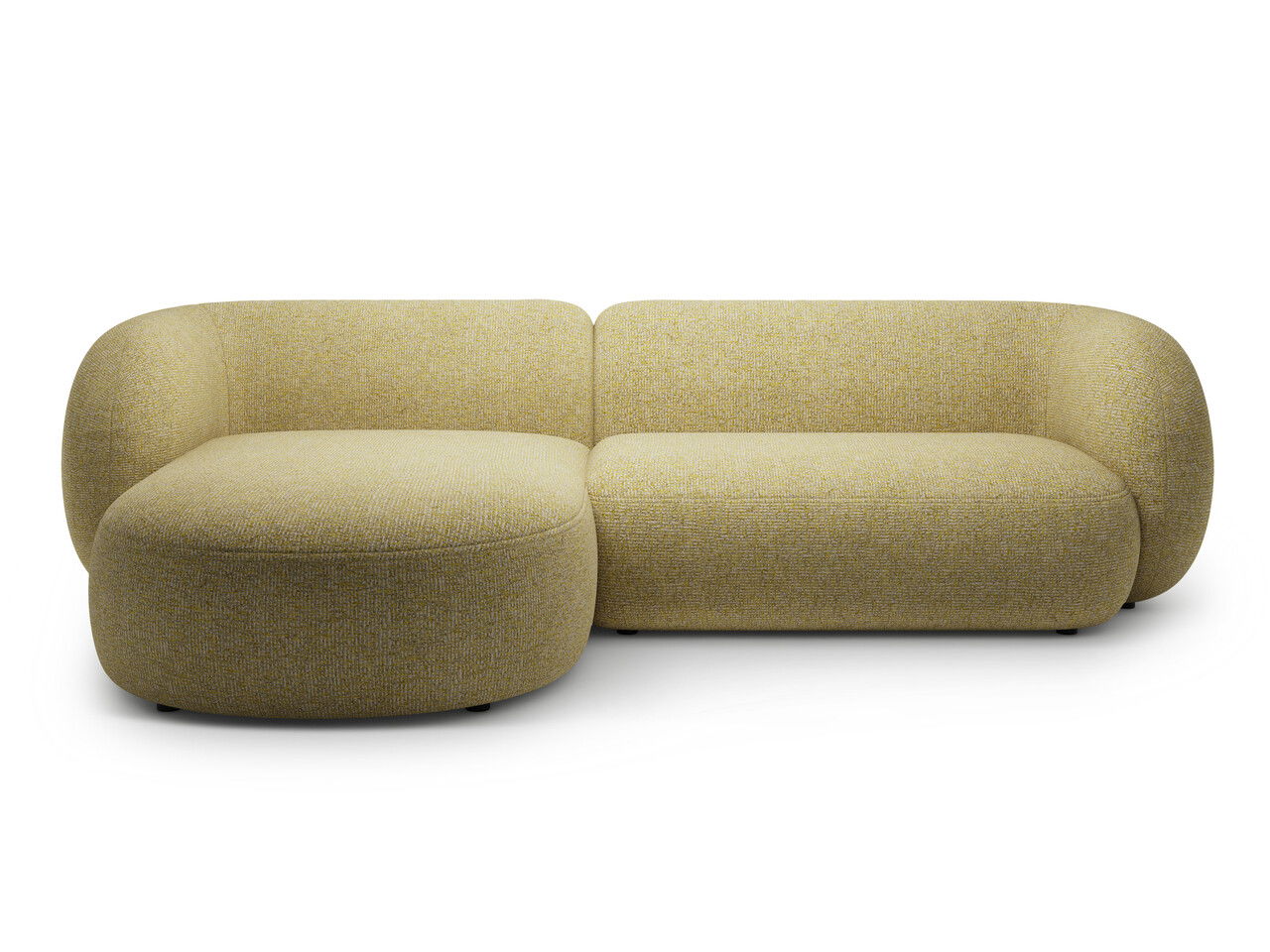 Coltar stanga 3 locuri, Kate, Micadoni, 285x176x76 cm, tesatura structurata, galben melanj