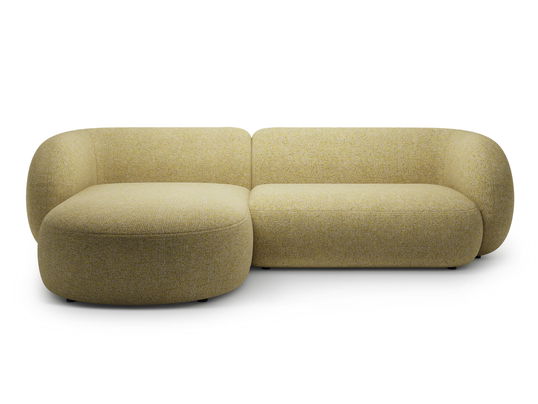 Coltar stanga 3 locuri, Kate, Micadoni, 285x176x76 cm, tesatura structurata, galben melanj