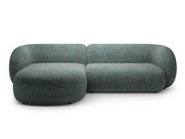 Coltar stanga 3 locuri, Kate, Micadoni, 285x176x76 cm, tesatura structurata, albastru melanj