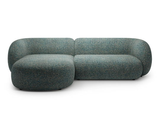 Coltar stanga 3 locuri, Kate, Micadoni, 285x176x76 cm, tesatura structurata, albastru melanj