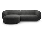 Coltar stanga 3 locuri, Kate, Micadoni, 285x176x76 cm, tesatura structurata, gri inchis melanj
