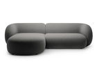 Coltar stanga 3 locuri, Kate, Micadoni, 285x176x76 cm, catifea, gri inchis